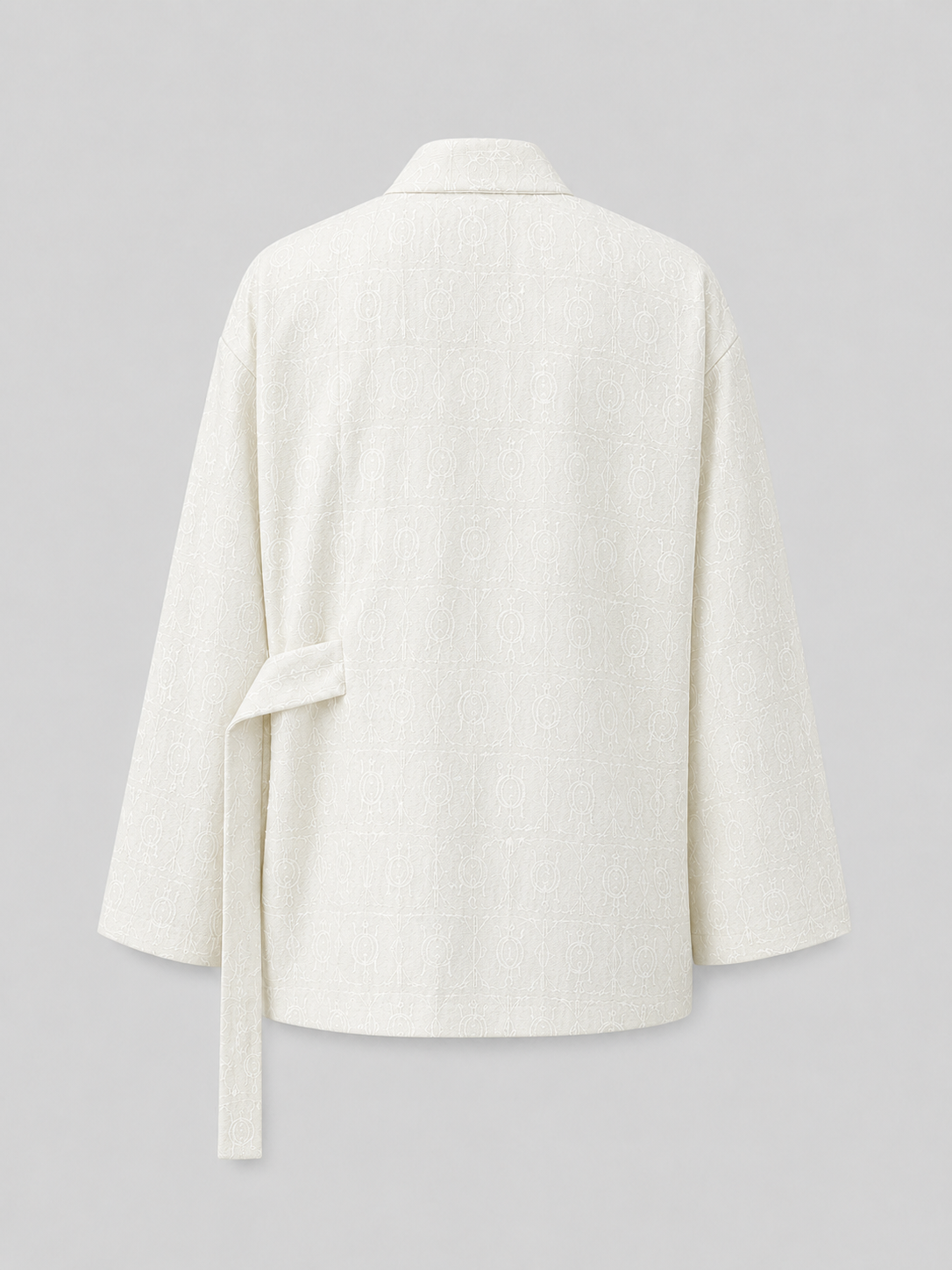Veste cache-cœur style kimono jacquard