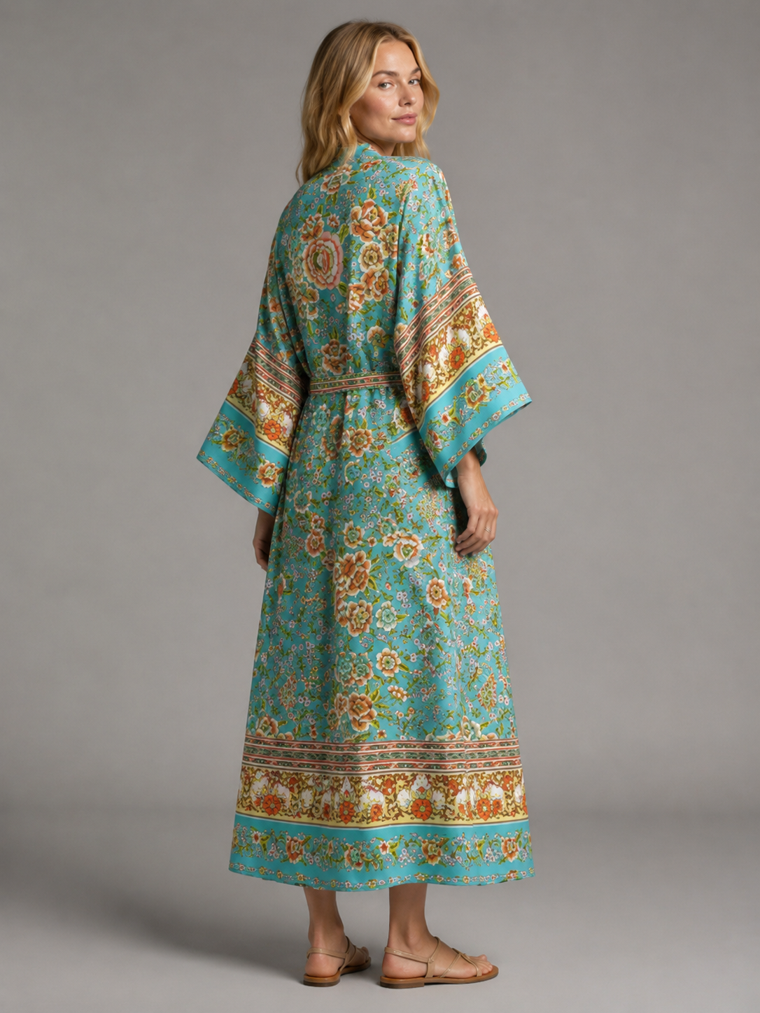 Kimono long turquoise
