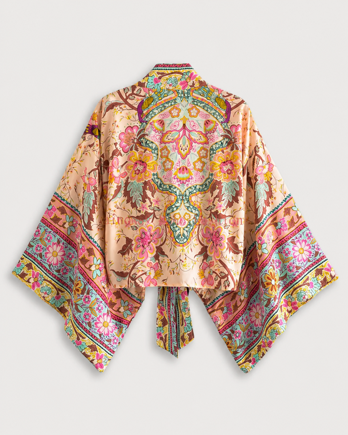 Kimono court cache-cœur à imprimé floral