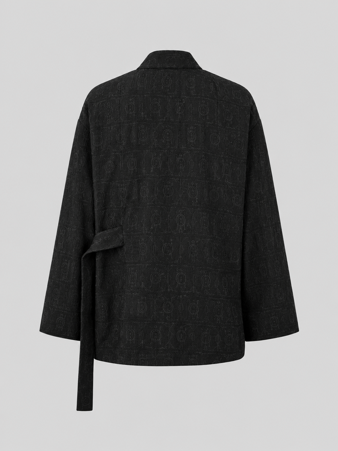 Veste cache-cœur style kimono jacquard