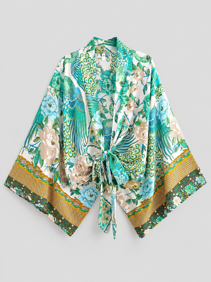 Kimono court cache-cœur style asiatique-bohème
