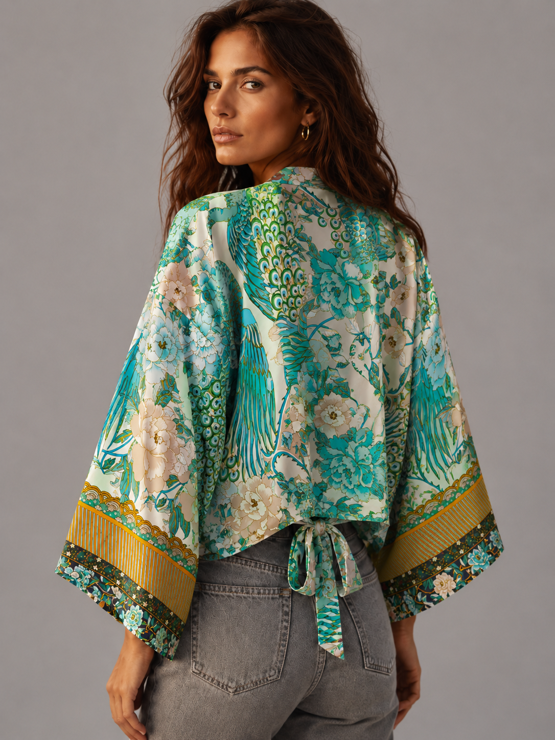 Kimono court cache-cœur style asiatique-bohème