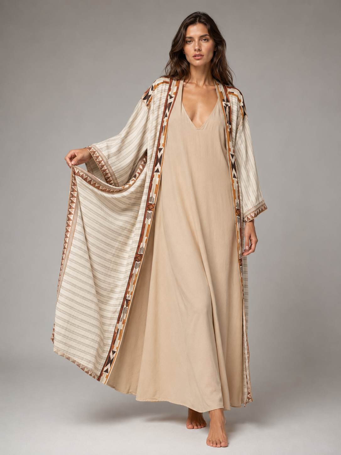 Kimono long beige