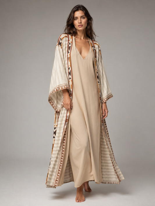 Kimono long beige