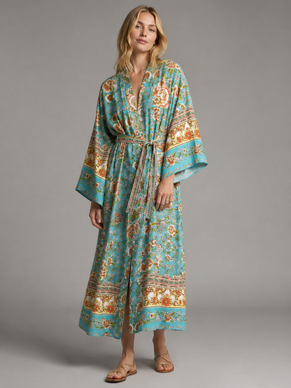 Kimono long turquoise