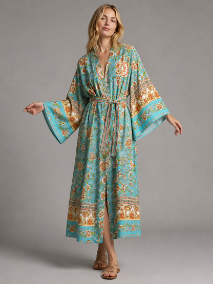 Kimono long turquoise