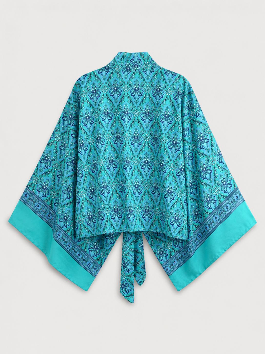 kimono court cache-cœur turquoise