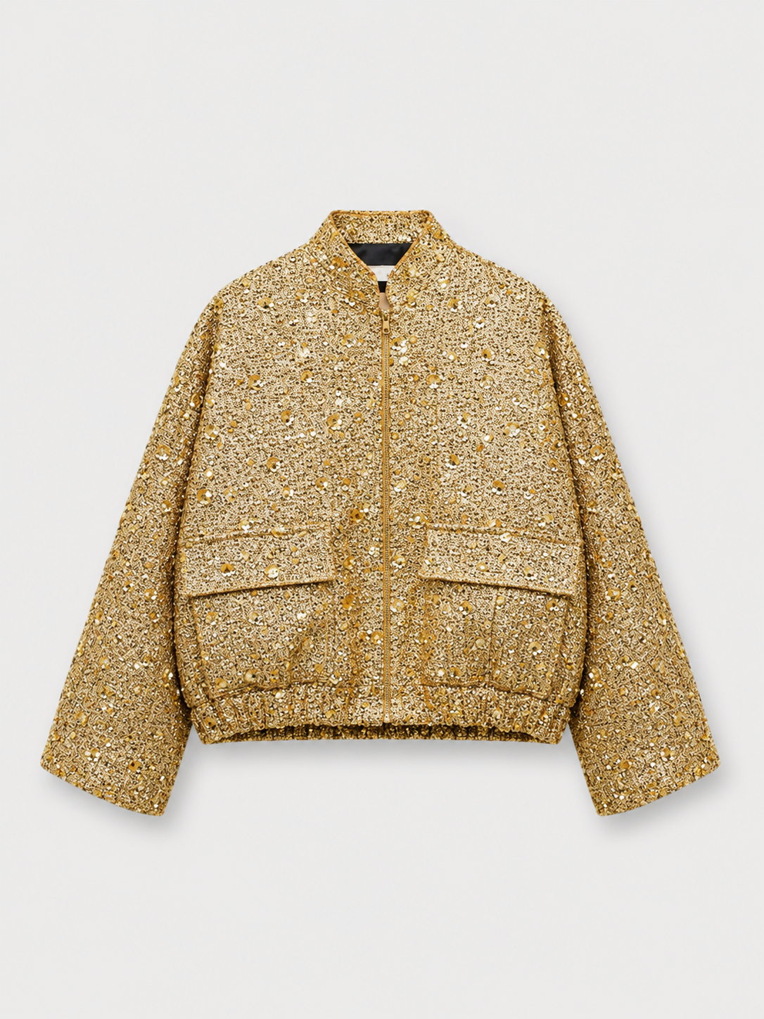 Veste kimono dorée à paillettes pour femme