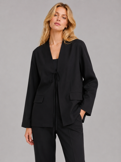 Veste kimono noire oversize