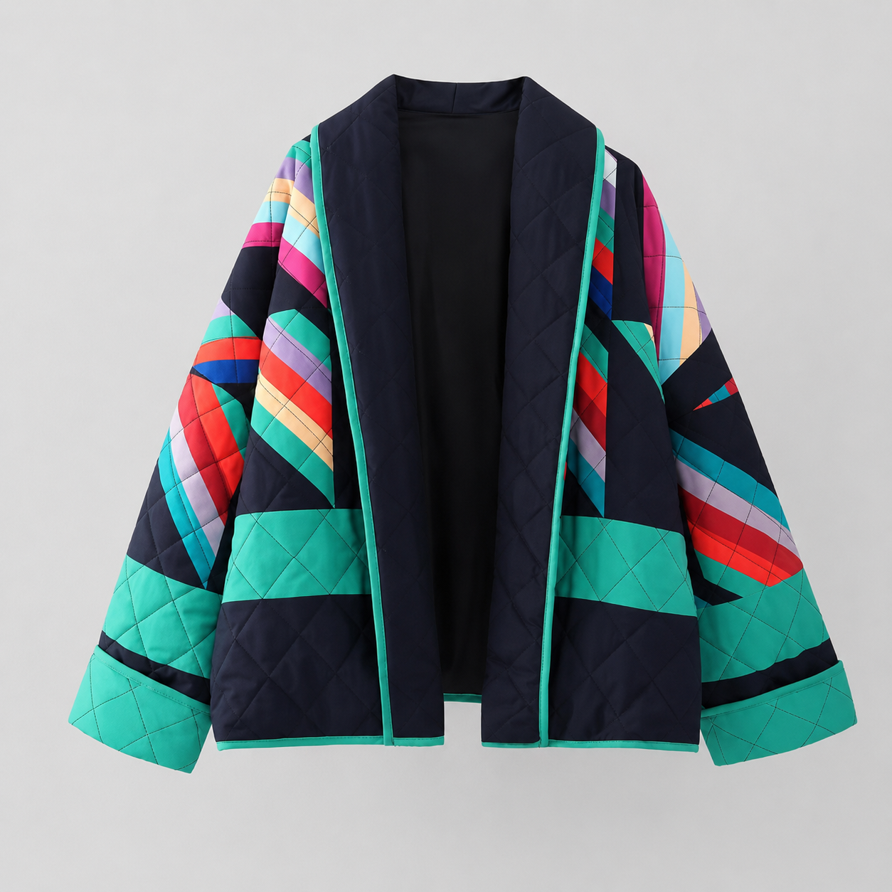 Blazer kimono matelassé femme style 80s