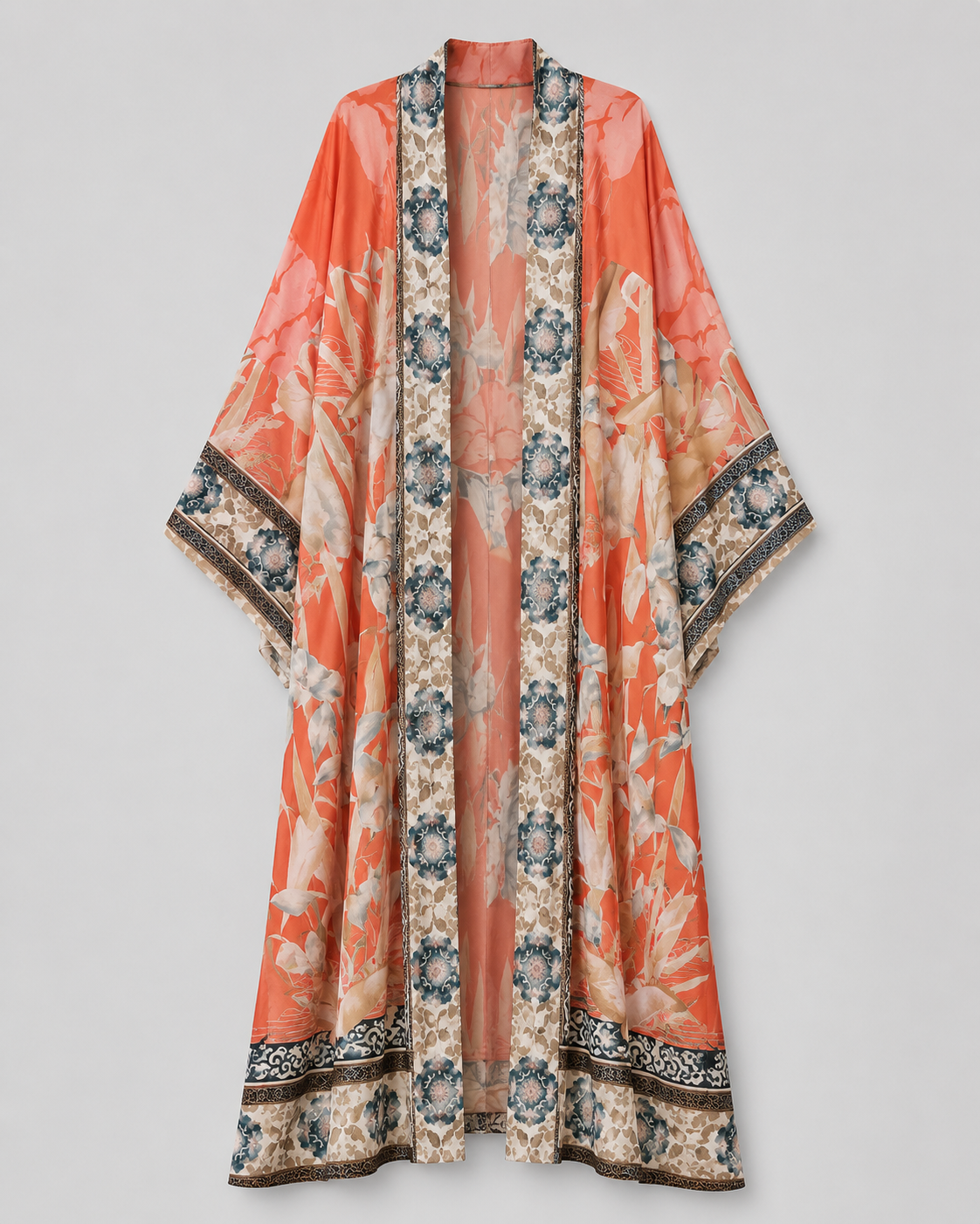 Kimono orange long femme