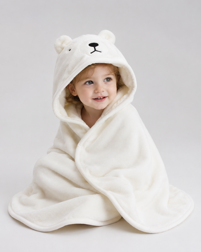 Poncho de Bain Bébé - Ours blanc