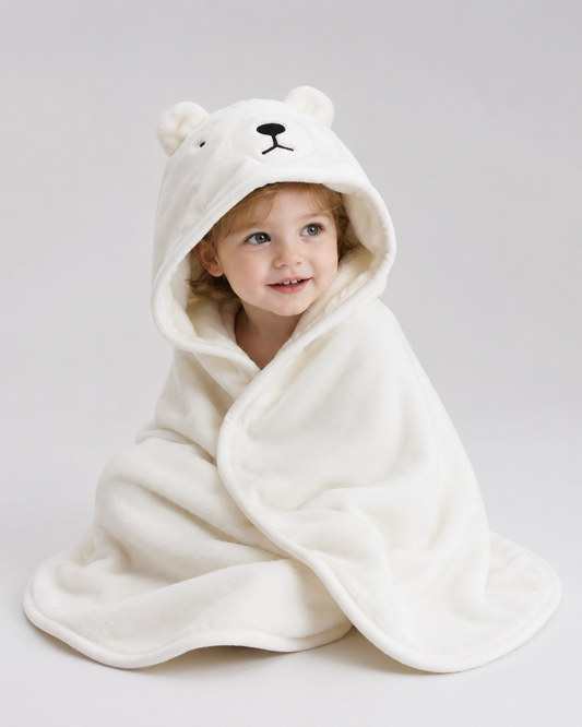 Poncho de Bain Bébé - Ours blanc