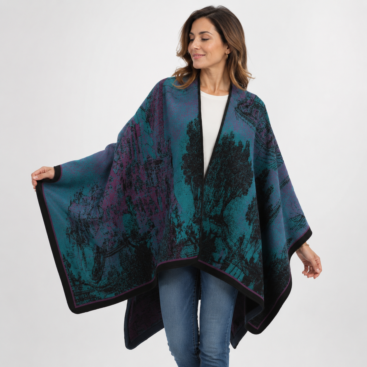 Poncho Bohémien Vintage Femme