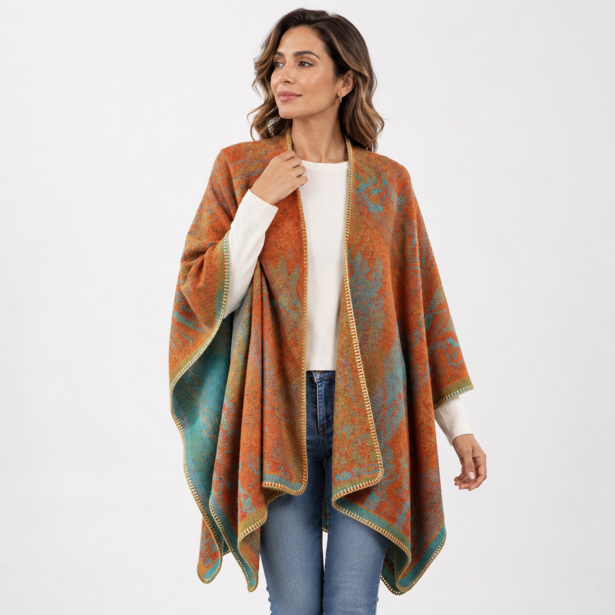 Poncho Bohémien Vintage Femme