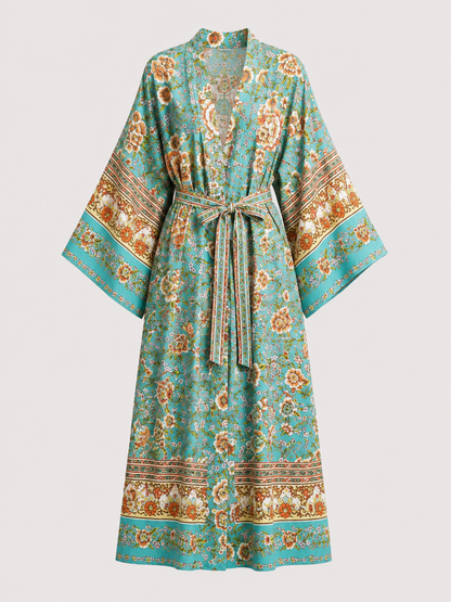 Kimono long turquoise