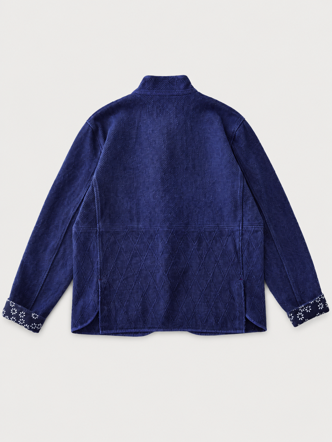 Veste kimono bleu indigo en coton fait main