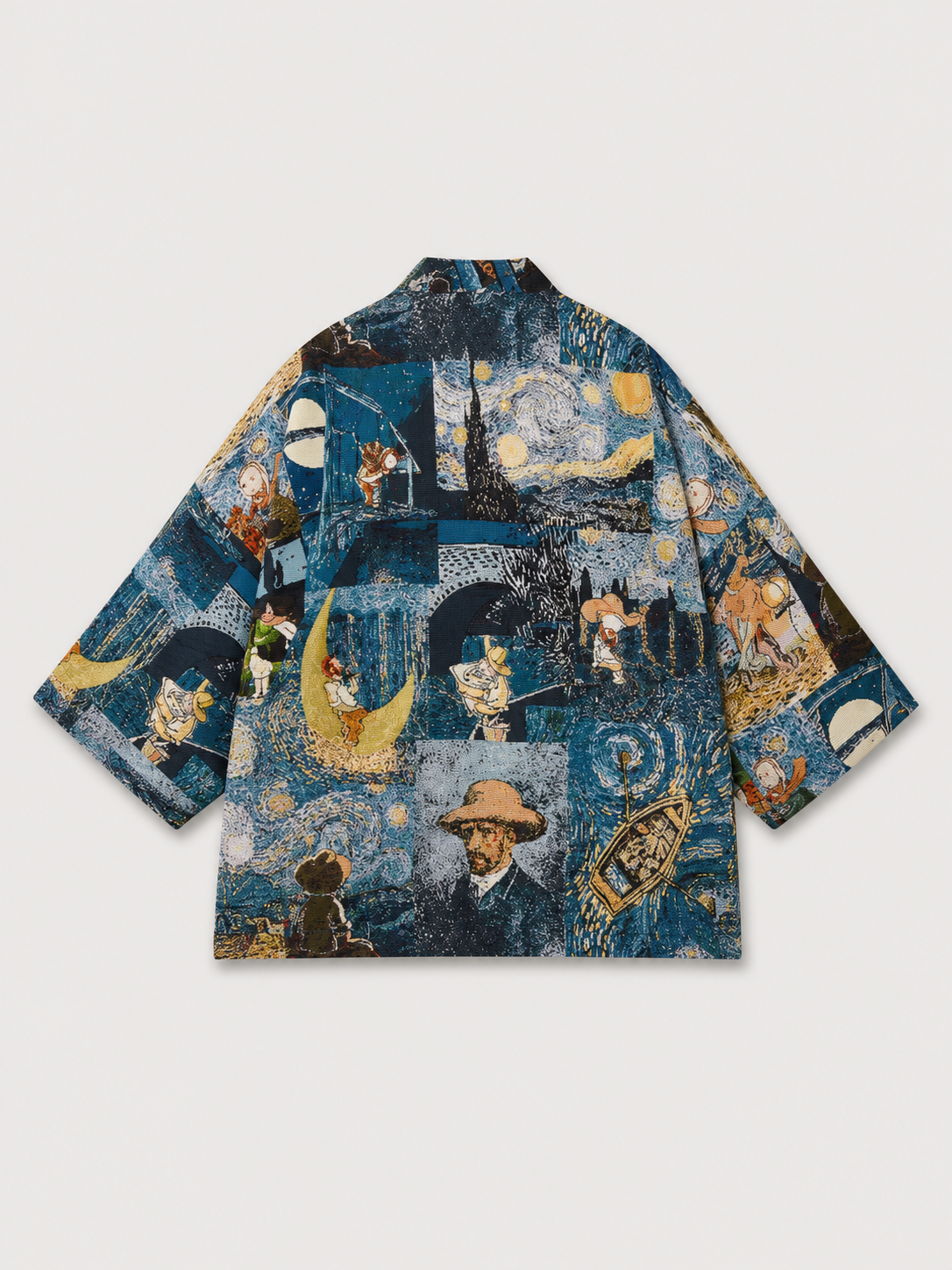 Veste kimono à motifs style Van Gogh