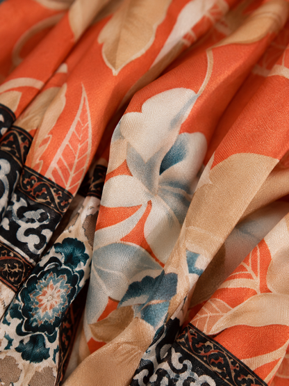 Kimono orange long femme