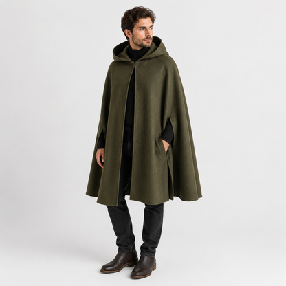 Cape Poncho Capuche en Laine