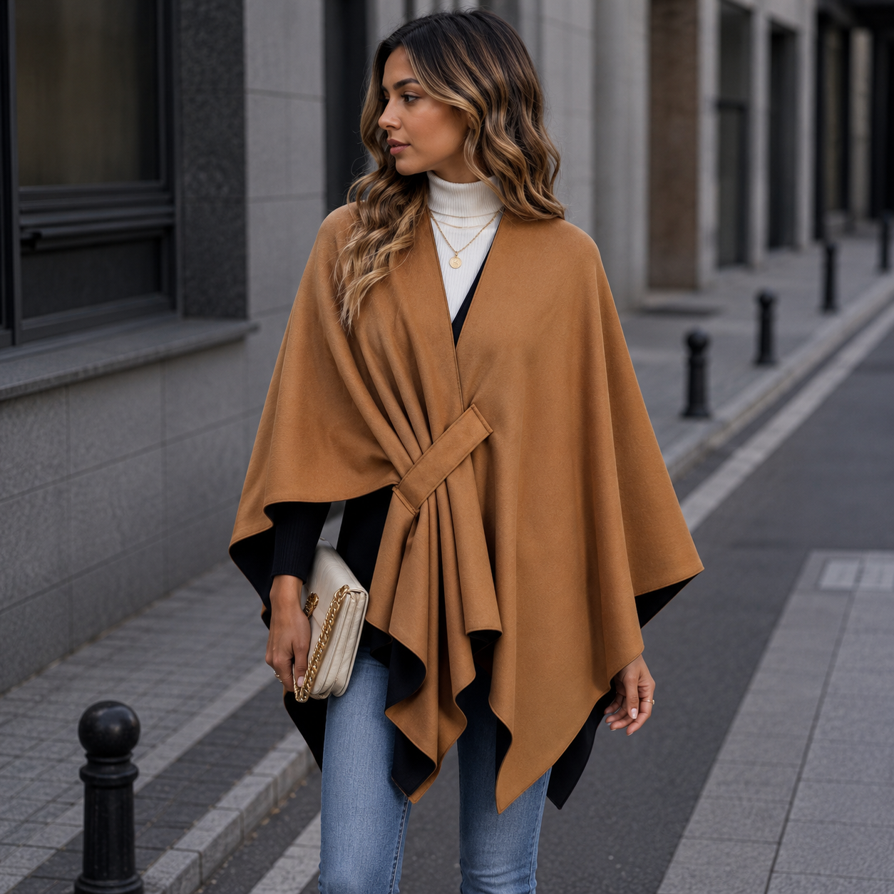 Poncho Élégant Femme