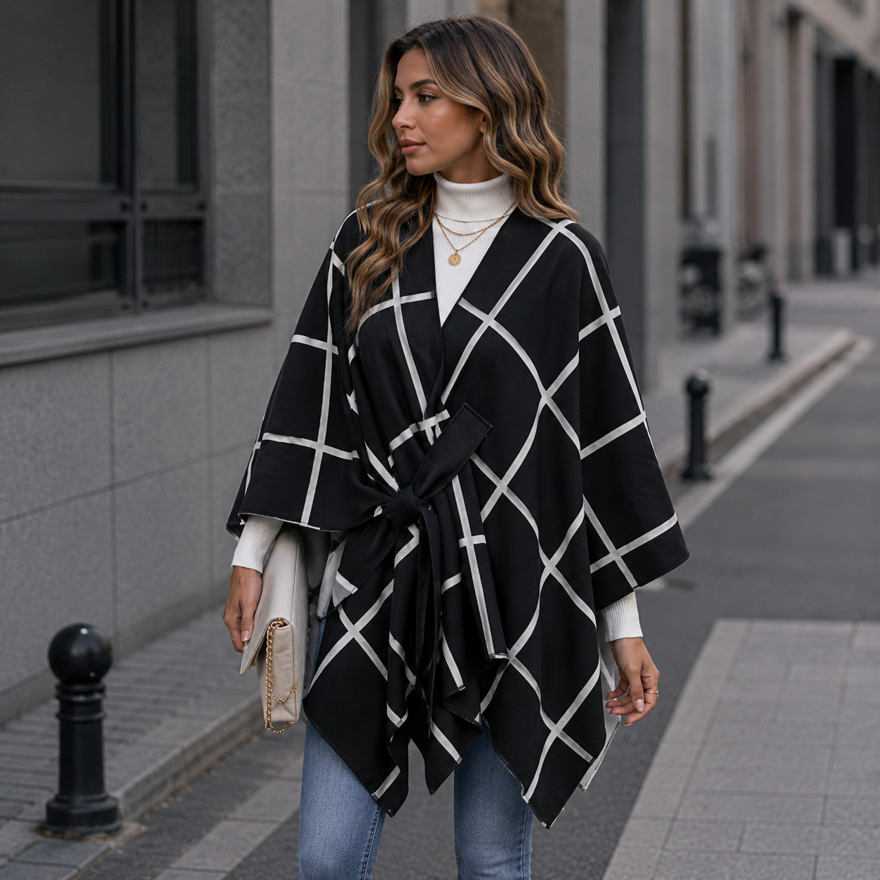Poncho Élégant Femme