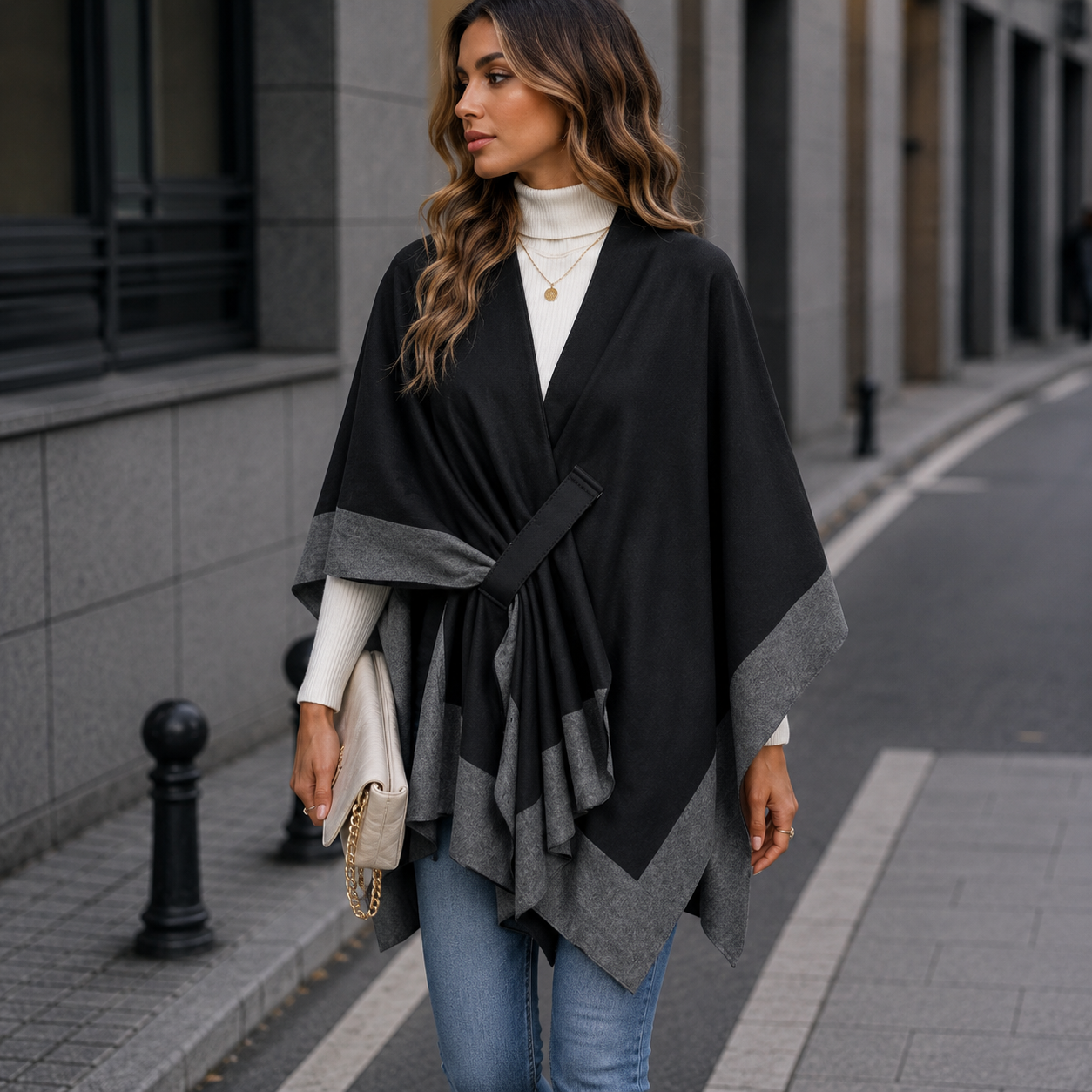 Poncho Élégant Femme