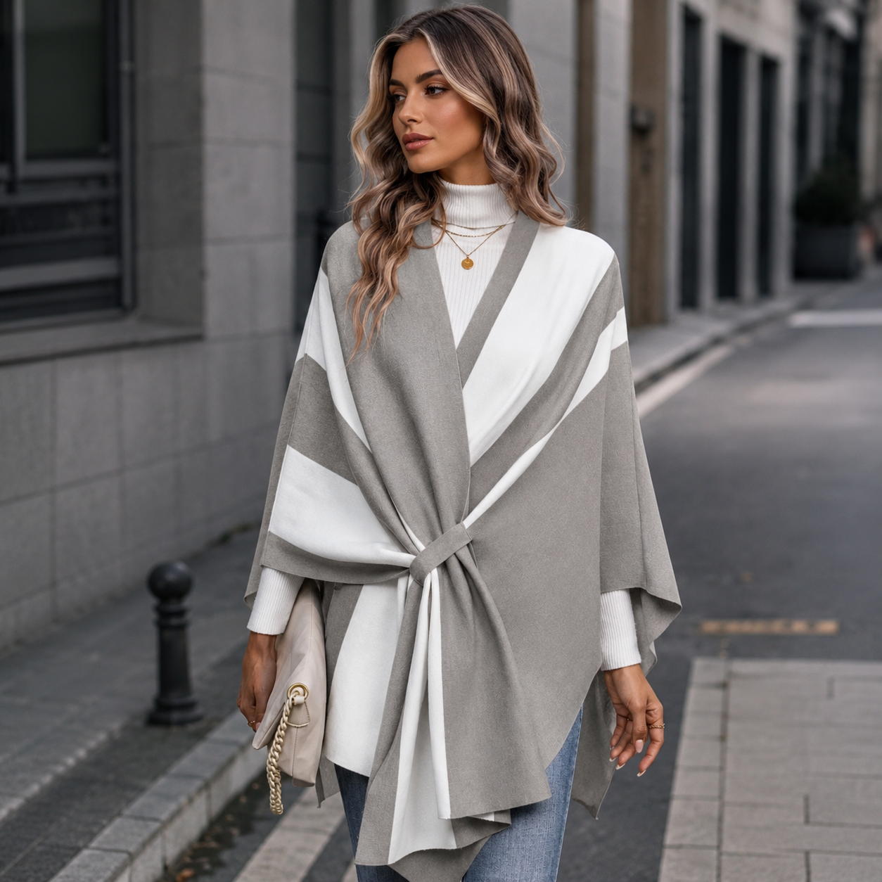 Poncho Élégant Femme