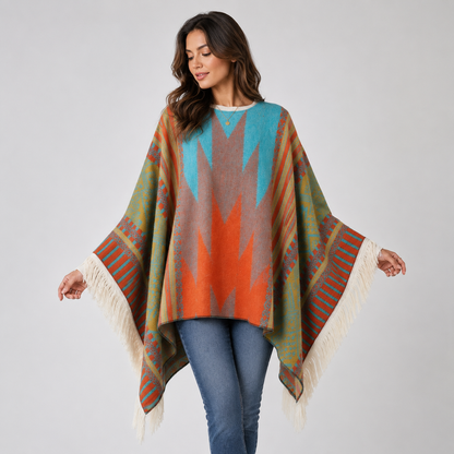 Poncho Style Péruvien Traditionnel