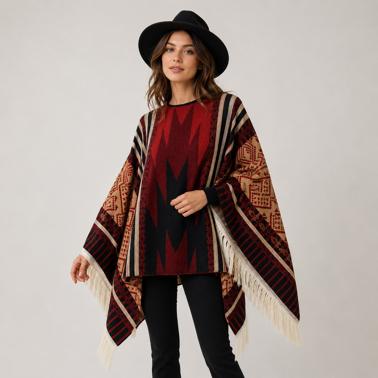 Poncho Style Péruvien Traditionnel