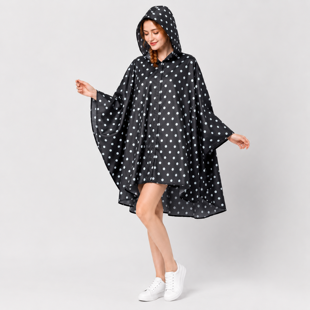 Poncho de pluie à pois