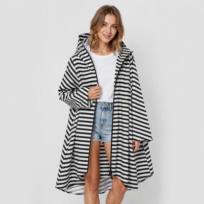 Poncho de pluie rayé