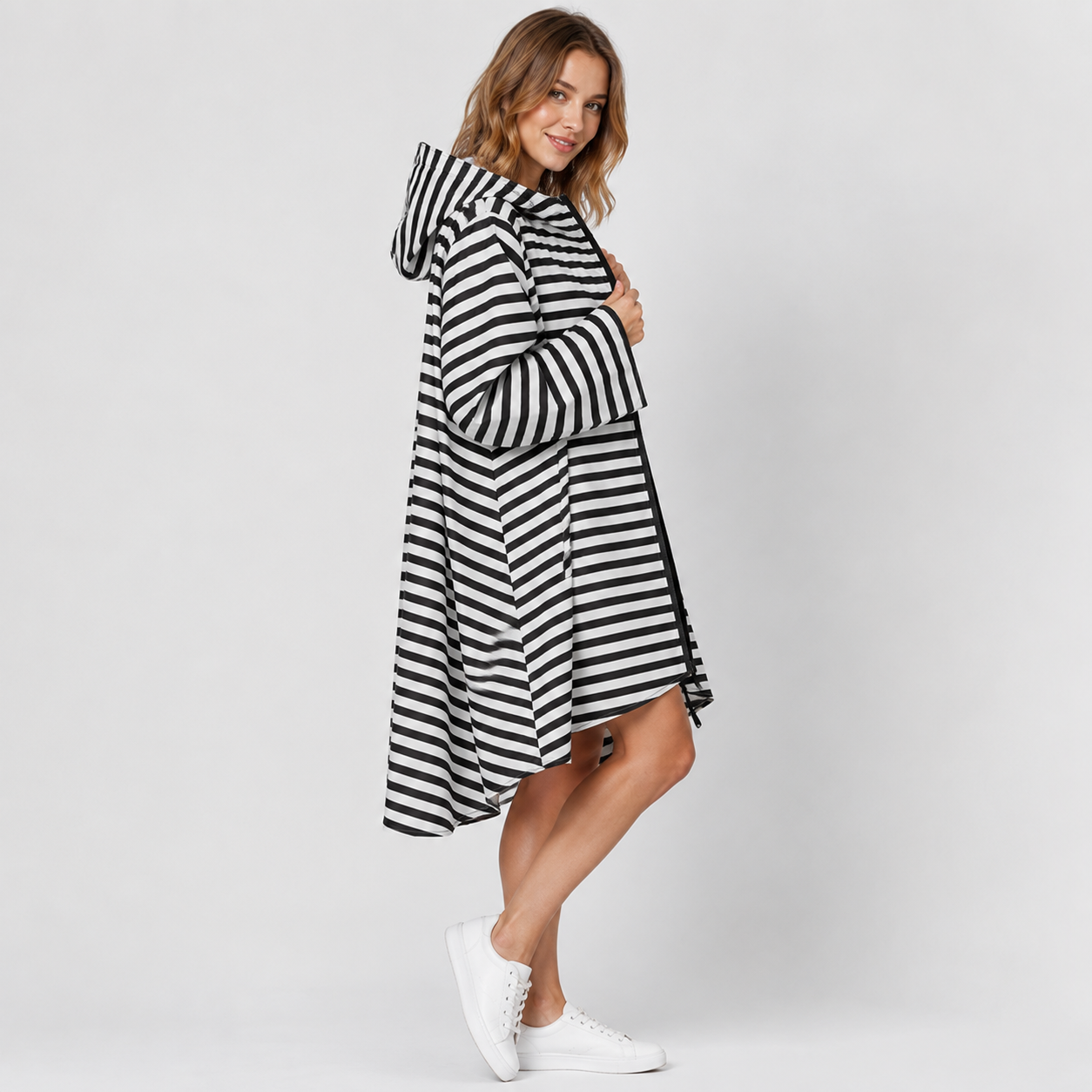 Poncho de pluie rayé