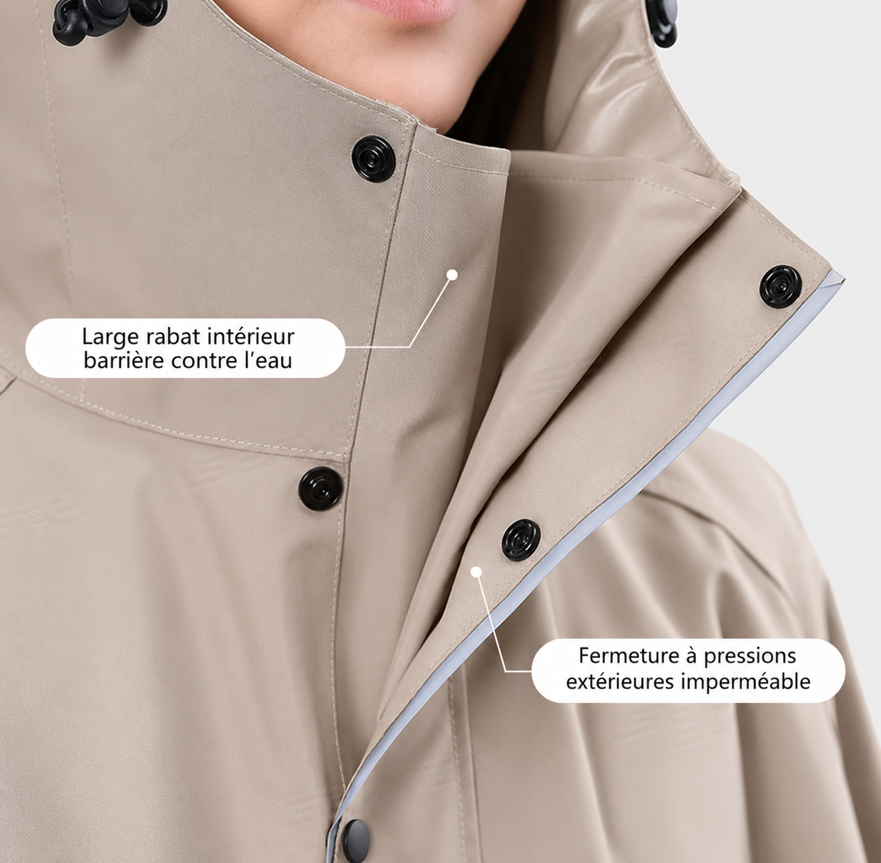 Poncho de pluie long imperméable