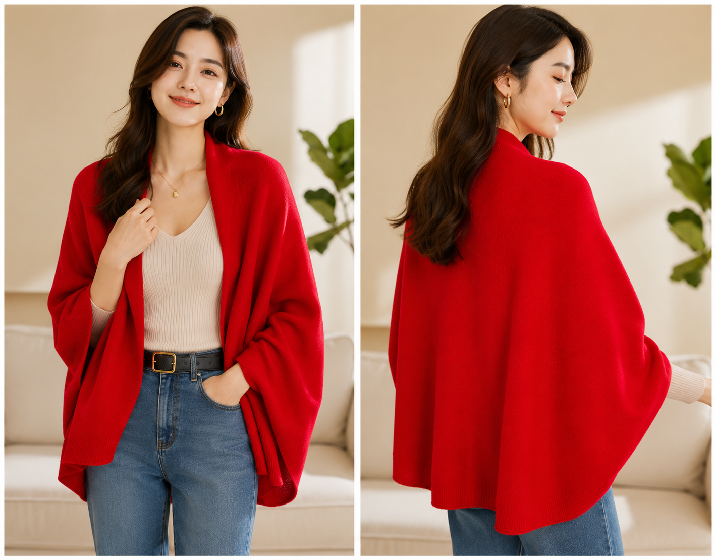 Poncho Cardigan Laine