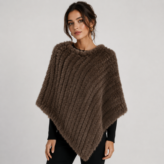 Poncho Fourrure Imitation Lapin