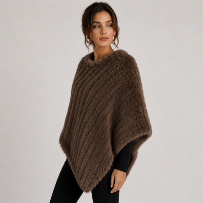 Poncho Fourrure Imitation Lapin