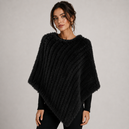 Poncho Fourrure Imitation Lapin