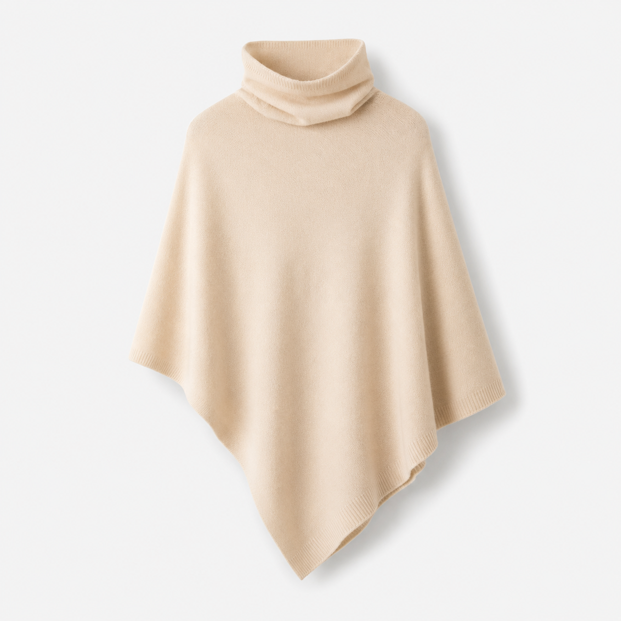 Pull Poncho Col Roulé Femme