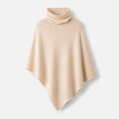 Pull Poncho Col Roulé Femme