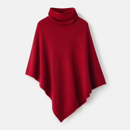 Pull Poncho Col Roulé Femme