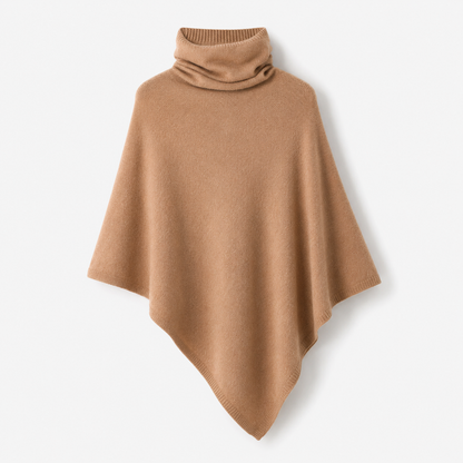 Pull Poncho Col Roulé Femme