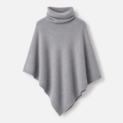 Pull Poncho Col Roulé Femme
