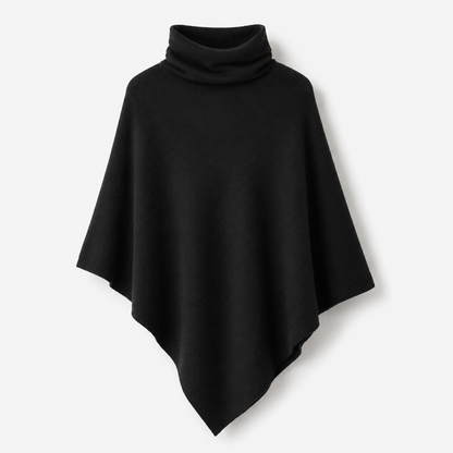 Pull Poncho Col Roulé Femme