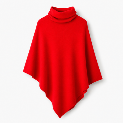 Pull Poncho Col Roulé Femme